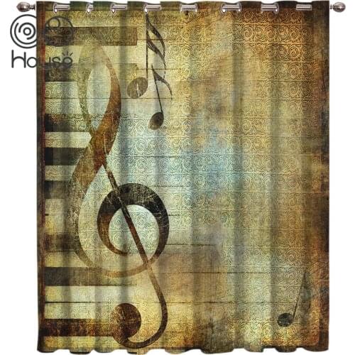 Musical Symbol Piano Room Curtains Large Window Window Curtains Decor Bathroom Kitchen Bedroom Drapes Living Room Curtains