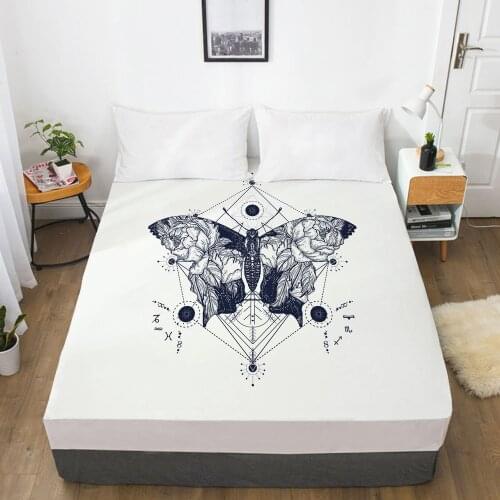 Customize Fitted Sheets Mattress Cover With Elastic Band 3D Bedsheet Linens 135x200 160x200 Bed Sheet Bedding Bohemia