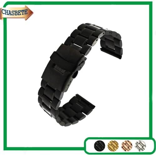 Stainless Steel Watch Band for Ferrari 22mm 24mm Men Women Metal Strap Belt Wrist Loop Bracelet Silver Black Gold + Spring Bar