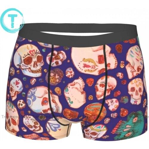 Skull Underwear Hot Polyester Cute Trunk Males Pouch Custom Boxer Brief