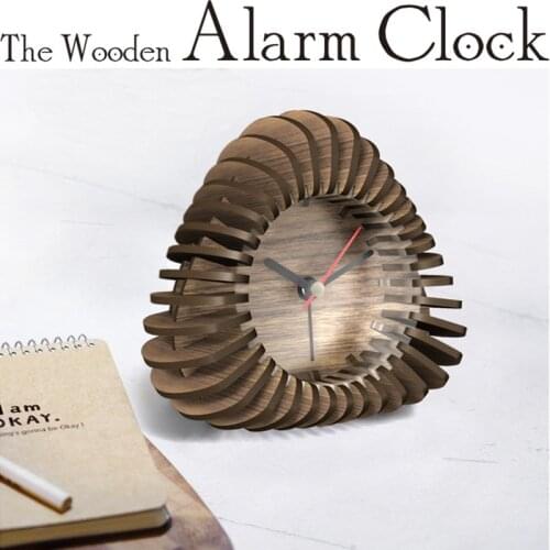 New simple living room clock decoration 3D Wooden Puzzle desktop alarm clock creative clock gift