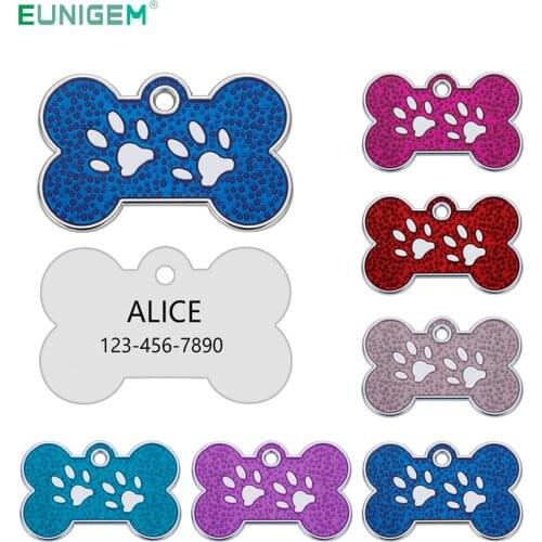 Personalized Anti-lost Custom Dog ID Tag Keychain Pet Dog Collar Accessories Cat Puppy ID Tag Paw Name Tel Tags Key Chain