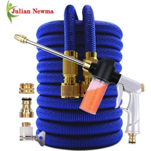 Watering Hose Magic Garden Hose 1/2 Expandable Flexible High Pressure Car Wash Hoses Foam Spray Gun Irrigation Garden Supplies