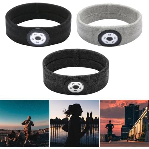 Headband Cover with Adjutable LED Lights Safety Workout Hairband Sports Headband