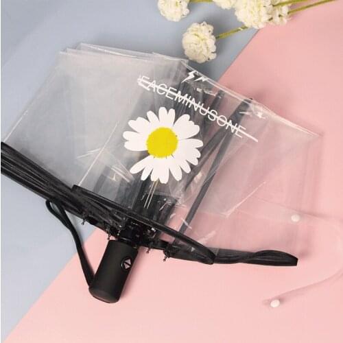 Spot romantic lady full automatic three fold umbrella 8 bone small fresh Daisy umbrella advertising gift umbrella