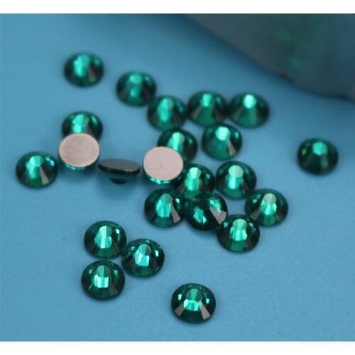 Size s3 Malachite green Glitter Rhinestones Non Hot Fix FlatBack Strass Sewing & Fabric Garment Rhinestone Nail Art Stone