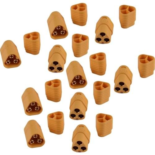 Yellow 5 Pairs Male Female 3.5mm Bullet Connectors Plug 3 Pole Connector fit for RC Model ESC Accessories MT60 MT-60 60AMP