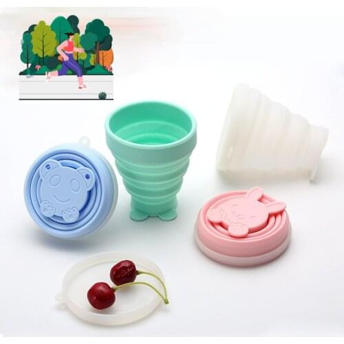 Silicone Foldable Cartoon Cute Cup Water Bottle Portable Baby Snack Bowl