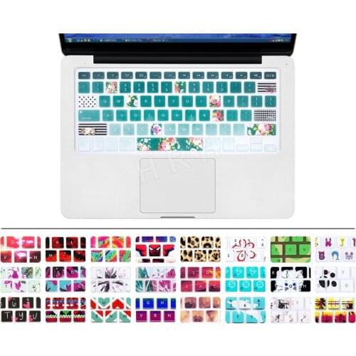 Green Pastoral Flowers Silicone US Keyboard Cover Keypad Skin Protector For Apple Mac Macbook Pro 13 15 17 Air 13 Retina 13