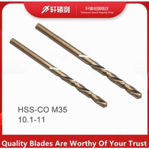 1PC Twist Drill Bit10.1 10.2 10.3 10.4 10.5 10.6 10.7 10.8 10.9 11 mm HSS-CO M35 Cobalt Steel Straight Shank For Stainless Steel