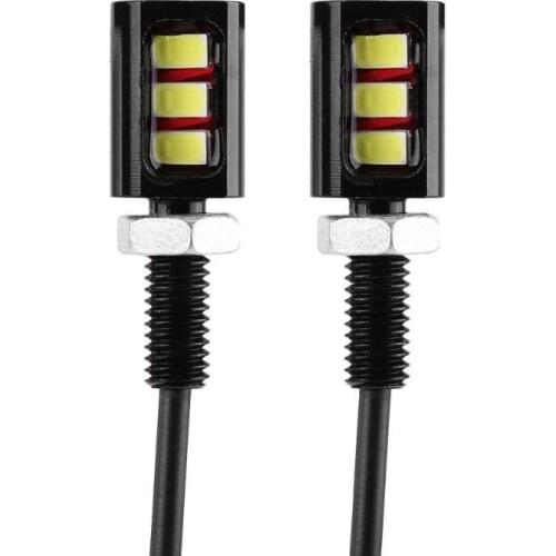 2pcs/pair 12V 3W Screw Bolt White LED Light 5630 SMD 3LED Lights Car Motorcycle Number License Plate Lamp Auto Accessories