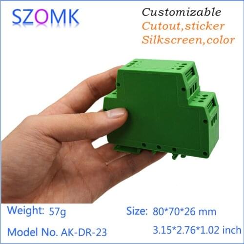 Szomk abs plastic plastic box enclosure electronic din rail box plc control box electrical plastic distribution box 80*70*26mm
