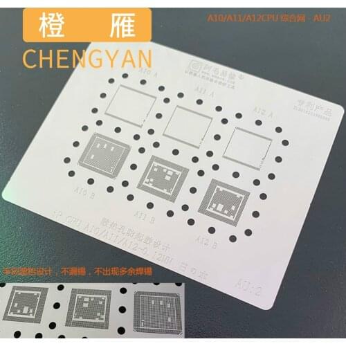 CHENGYAN Amaoe AU1 AU2 Reballing Stencil for iX/XS/XS max/XR/8/8P/7/6S/6/5S/5/5C A12/A11/A10/A9/A8/A7