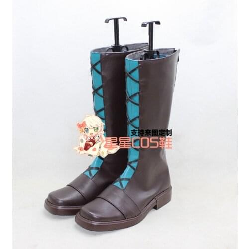 LOL Lee Sin SKT T1 The Blind Monk Brown Cosplay Shoes Boots X002