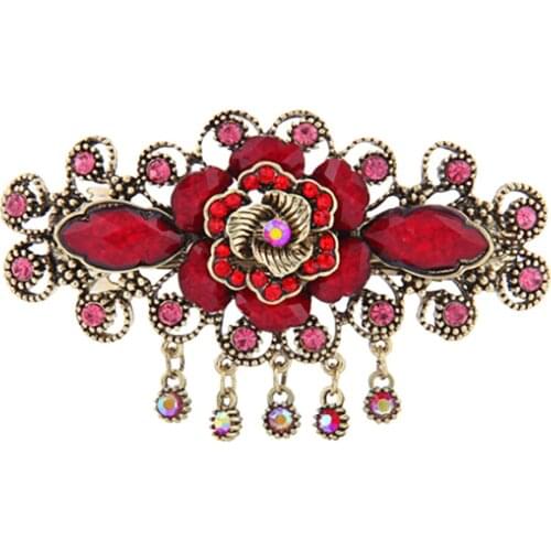 Women Hair Clips/Hairpins, Vintage Hair Jewelry Pendant Acessories - 5 Colors (Red, Purple, Blue, Coffee, Multicolor)