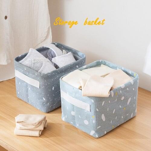 Living Cotton Linen Storage Basket Desktop Dresser Cosmetic Storage Box Office Desk Stationery Sundries Storage Basket