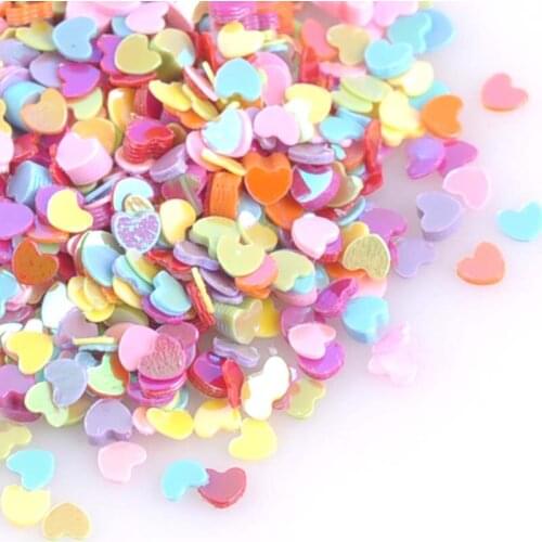 10g New mixed colors no hole small heart shape wholesale 3mm AB Decorate heart Loose Sequins Paillettes Sewing DIY cp1423