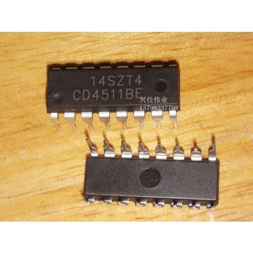 10PCS New CD4511BE DIP16 latch drive line decoder DIP16 compatible HEF4511BP