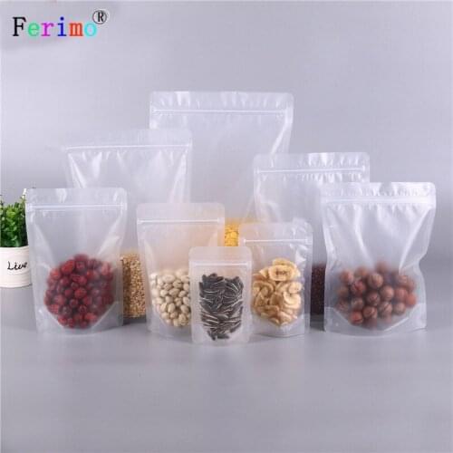 100pcs Frosted transparent self-sealing bag beverage food packaging dried fruit chestnut bag flower tea bag