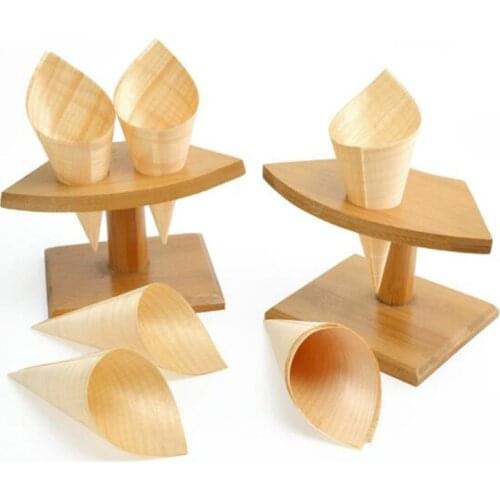 100pcs Disposable Hand-rolled Sushi Box Natural Wooden Sushi Roll Boat Buffet Restaurant Table Decoration