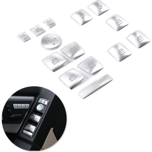 For Mercedes Benz A B C E CLA GLK GLA GLE Class W204 W212 W166 G500 14pcs Car Door Window Glass Lift Switch Button Cover Decor
