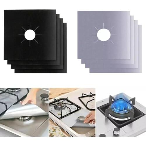 4pcs/set Gas Stove Protector Cooker cover liner Clean Mat Pad Kitchen Gas Stove Stovetop Protector Kitchen Accessories
