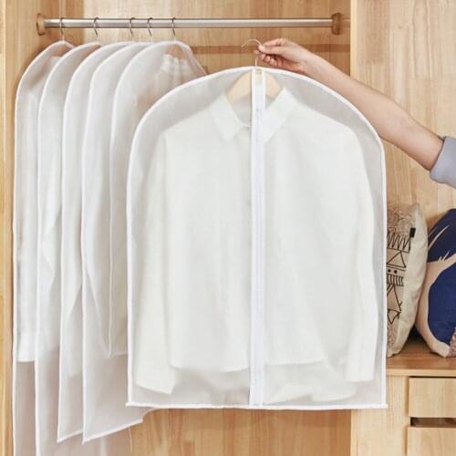 5 Pieces Household PEVA Clothes Hanging Dust Cover Suit Coat Storage Bag Box Storage Bag Closet Clothes Hanging Dust Cover