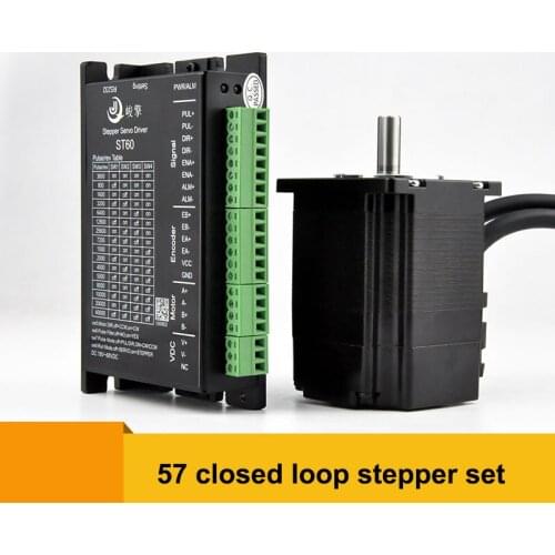 57 closed loop stepper motor driver set ST60 with closed loop motor with encoder high speed constant torque
