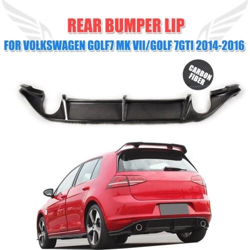 Carbon Fiber Car Rear Bumper Diffuser Lip Spoiler for Volkswagen VW GOLF 7 VII MK7 standard and GTI 2014 - 2016
