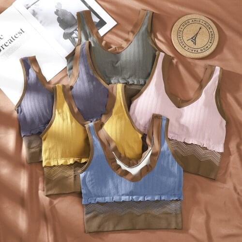 No Steel Ring Women Sexy Bra Tube Crop Top Wide Shoulder Strap Underwear Beauty Back Sport Yoga Lingerie Breathable Camisole