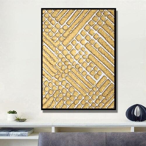 Decorative Gold Canvas Prints Wall Art Paintings Posters Minimalist Abstract Pattern Paintings for Living Room Home Wall Art