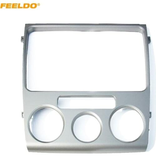 FEELDO Silver Car 2DIN Dash Radio Stereo Fascia Frame For Volkswagen Lavida 2010-2012 Dash Panel Frame Installation Refitting