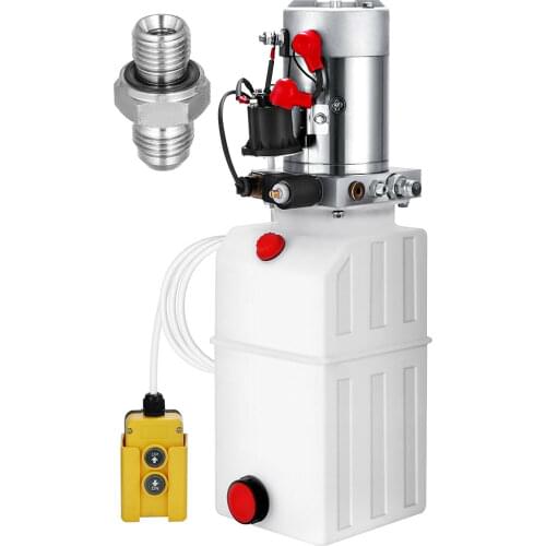 6 QUART SINGLE ACTING HYDRAULIC PUMP DUMP TRAILER RESERVOIR UNIT PACK POWER UNIT