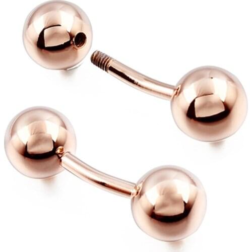 HAWSON Unique Double Ball Cufflinks for Mens Shirt Rose Gold/Imitation Rhodium Cuff Links With Nice Box