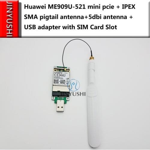 Huawei Unlocked ME909U-521 with USB adapter + antenna FDD LTE Mini pcie 4G WCDMA Support GPS Voice Message GSM