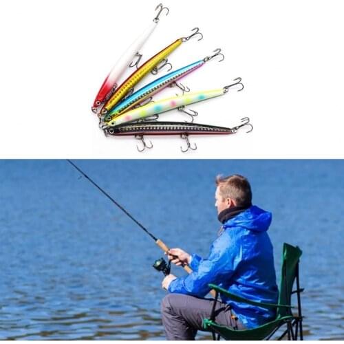 5pcs artificial hard bait 12g/11cm Feiying three hooks submerged pencil road sub-bait upturned fake bait outdoor fishing tackle