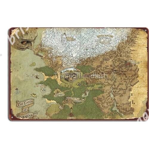 The Lands Of Termina - Giclée Map Metal Signs Club Party Design Kitchen Wall Decor Tin sign Posters