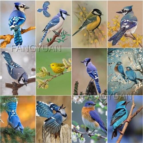 Square Round Diamond Painting Birds Diy Dull Drill Cross Stitch Kit 5D Rhinestone Embroidery Mosaic Wall Art Pcitures Home Decor