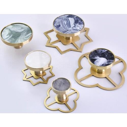 Brass Furniture Handles Base Plate Elegant Door Knobs and Handles for Cabinet Kitchen Cupboard Drawer Pulls