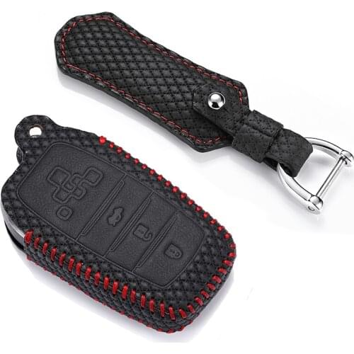 Luckeasy leather key case for toyota corolla 2017 rav4 2016 prado 2015 86 2014 FJCruiser 2012 case remote key cover key3