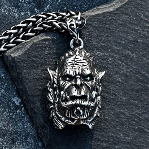 Fashion Warcraft Durotan Pendant Neckalce Men Boys Stainless Steel Rope Necklace Cool Movie Jewlery Dropshipping Store