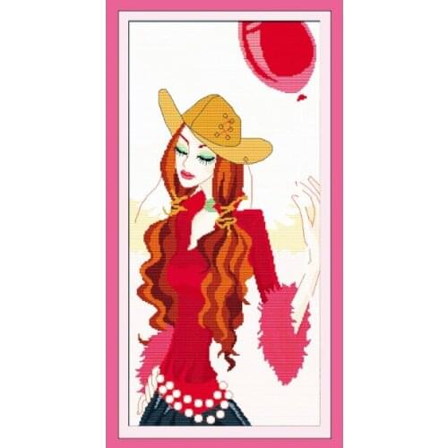 Beauty cross stitch kit Chinese cartoon counted aida fabric 14ct 11ct hand embroidery DIY handmade needlework supplies bag