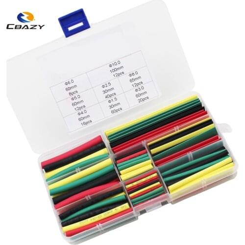 180pcs of assorted heat shrink tubing in 4 colors and 8 sizes Tubing Wrap Sleeve Set Combo Assorted heat shrink tube Kit for DIY