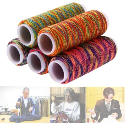 5pcs/lot Rainbow Color Sewing Thread Hand Quilting Embroidery Sewing Thread Needlework Fiber Yarn Tool Hand Sewing Accessories