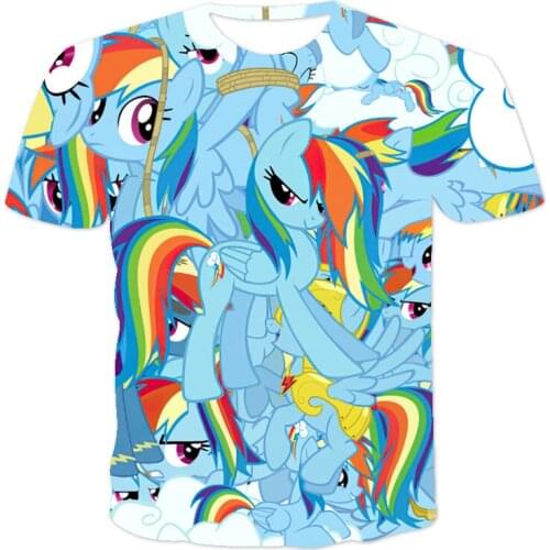 New Summer T-Shirt Unisex Short Sleeve 3D Printing T-Shirt Anime Series Unicorn Spinach Crew Neck Pullover XXS-6XL Wholesale