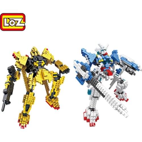 New Middle Size Gundam Action Figure Model Diamond Building Blocks LOZ 16cm 6 pcs/set Toys for Children 9