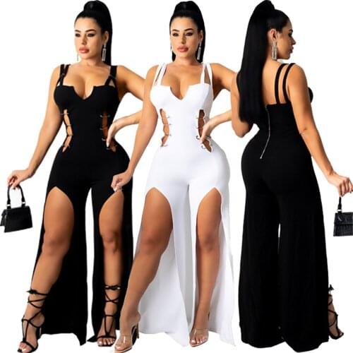 Sexy Fashion Long Dress Women Back Zipper Strapless Hollow Out Split Fork Sling Party Dresses Elegant Wholesale Dropshipping