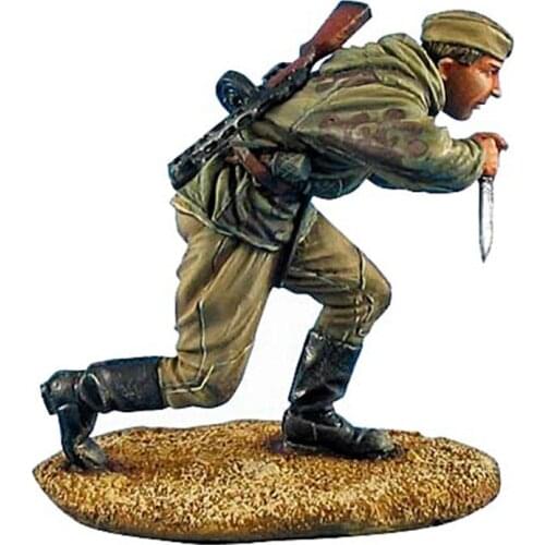 Resin Figure 1/35 Scale Model Kit Soldier with Dagger GK Assembly Models Kit Resin Colorless Self-Assembled Toy No.399