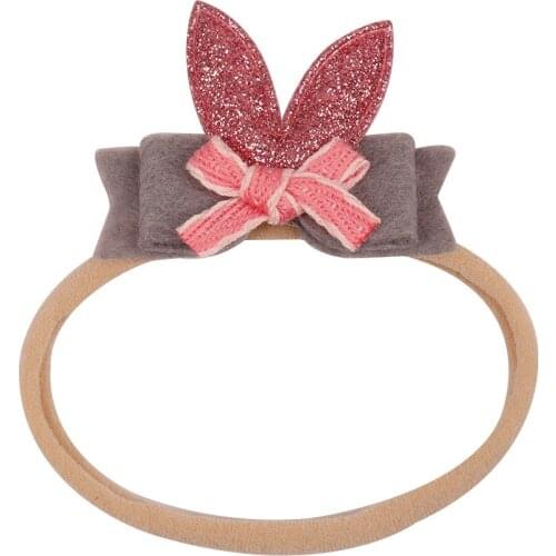 30 pcs/lot , 2.5 inch New Cute Rabbit Style Hair Bands Felt Plush Headband For Child Girls Ponytail Holder Hair Accessories