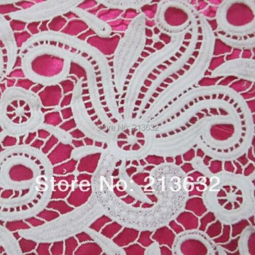 POs16 Luxury new milk silk textiles water soluble embroidery fabric customized computerized embroidery processing Premium water